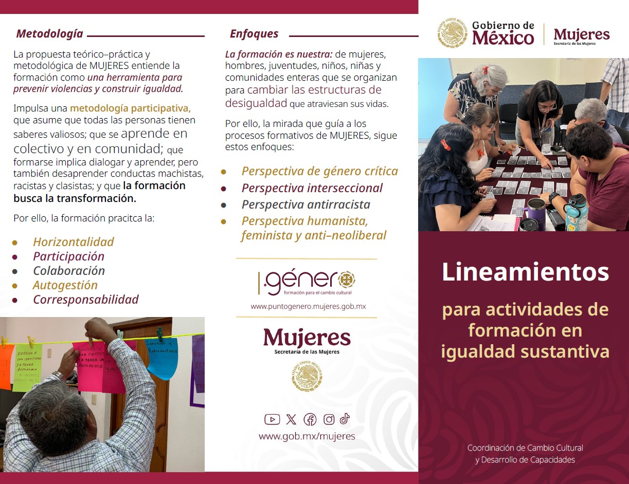 Lineamientos para actividades de formación en igualdad sustantiva